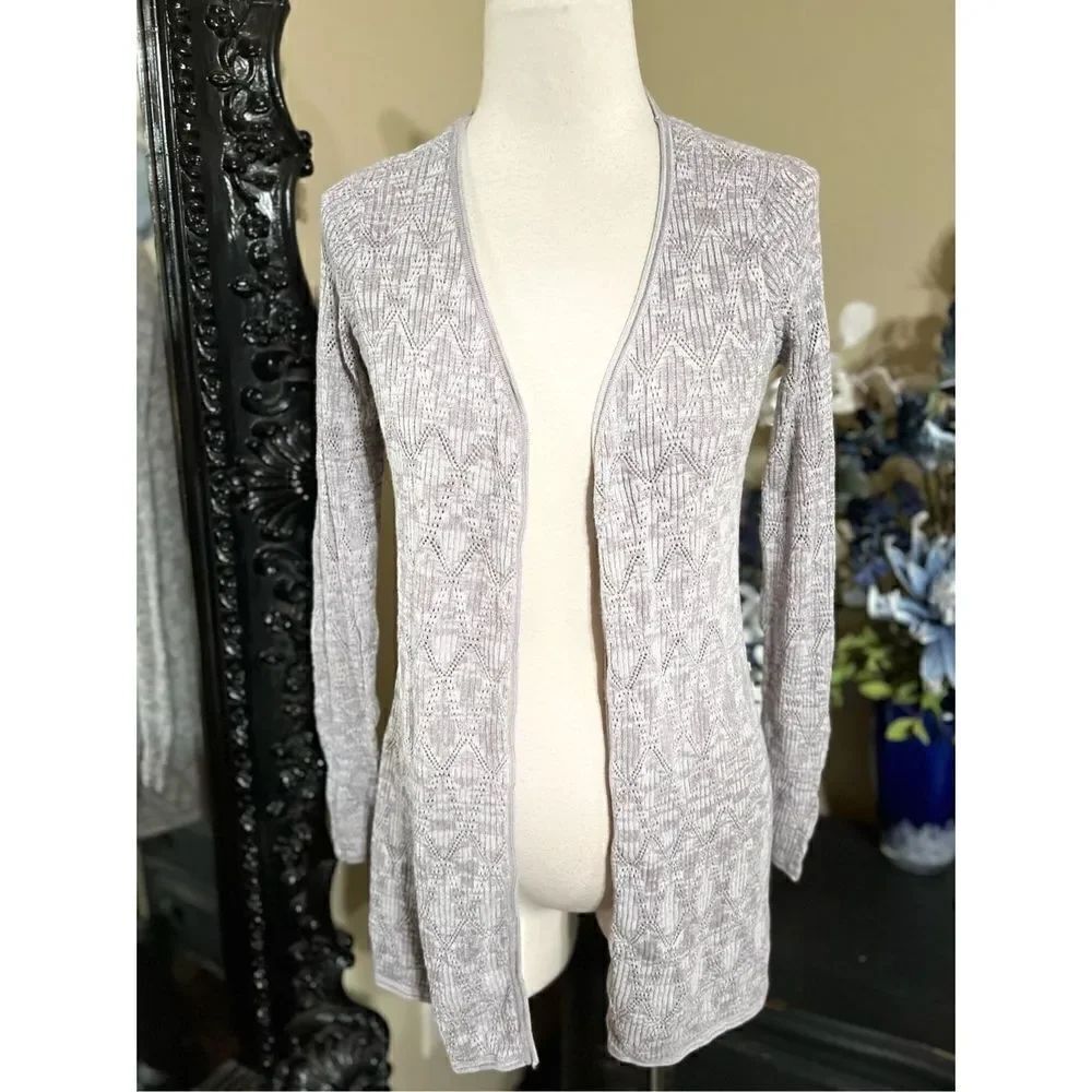 Belldini Long Sleeve Gray Cardigan Tunic Sweater Size Small